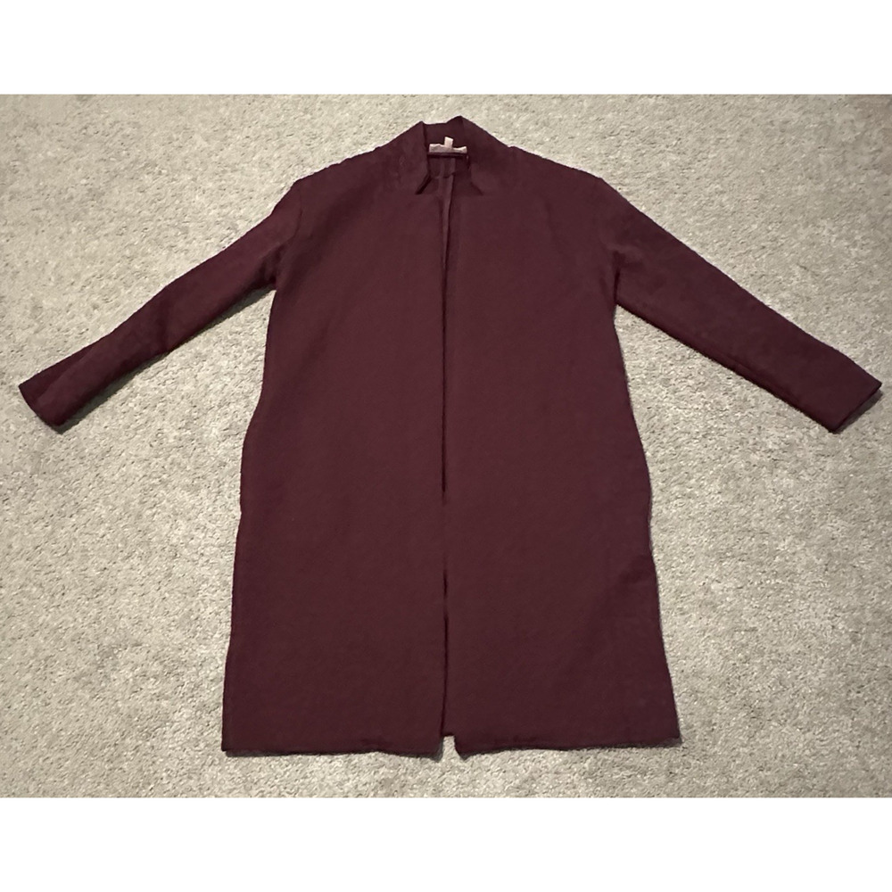 Philosophy‎ Women Small Cardigan Open Front Longline Burgundy Red